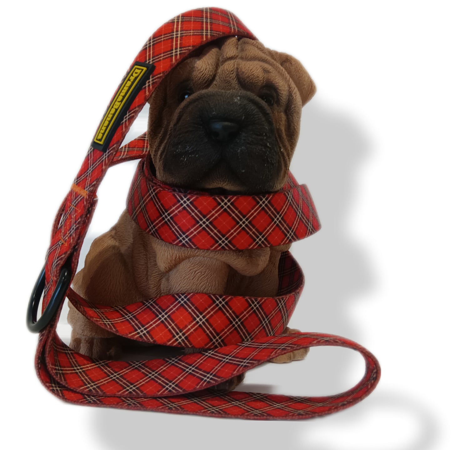 Dramabanana 6 foot Red Plaid Leash /Laisse rouge carroté de 6 pieds