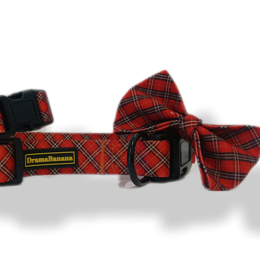 Dramabanana Cilp collar Red Plaid / Collier Rouge carroté Tartan