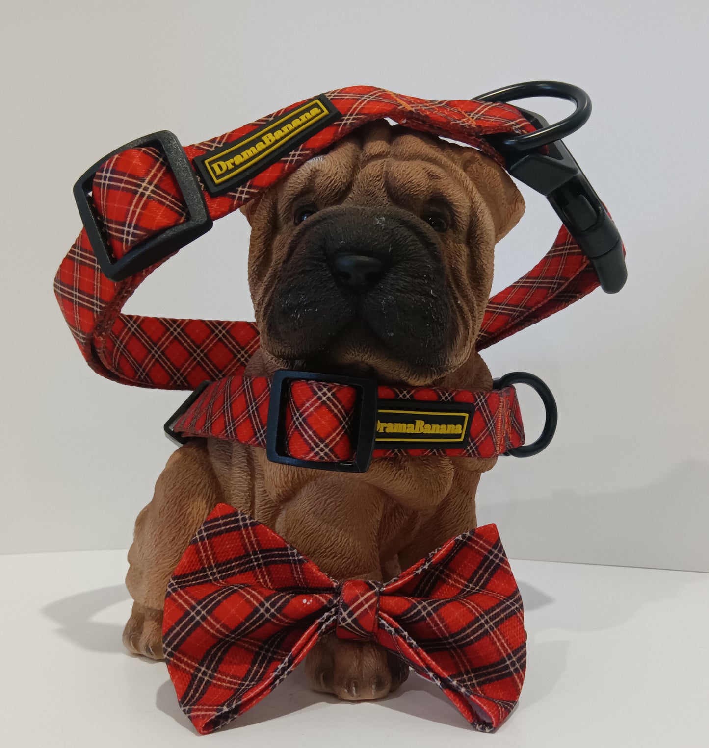 Dramabanana Cilp collar Red Plaid / Collier Rouge carroté Tartan